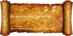 Hrabovszky Sarolta névjegykártya